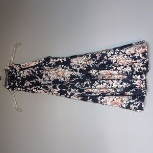 B Darlin Floral Halter Sleeveless Fit & Flare‎ Dress Navy & Pink Size 3/4